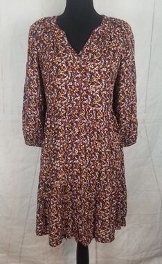 Destination Maternity floral long sleeve button front dress